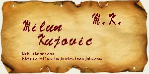 Milun Kujović vizit kartica